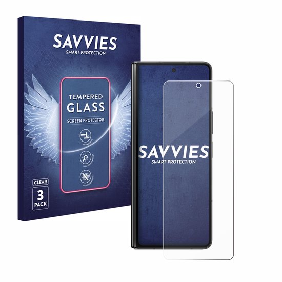 Savvies - Protecteur d'écran en Glas pour Samsung Galaxy Z Fold 5 - Verre de protection trempé 9H (3 pièces)