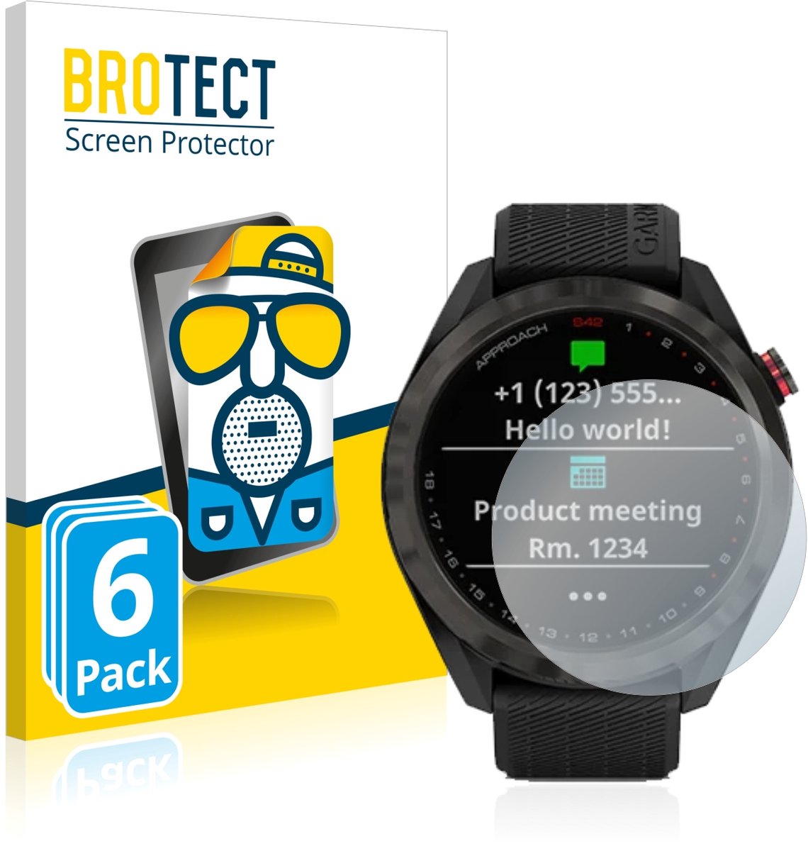BROTECT - Screenprotector voor Garmin Approach S42 - Folie Beschermfolie matte 6 Stuks