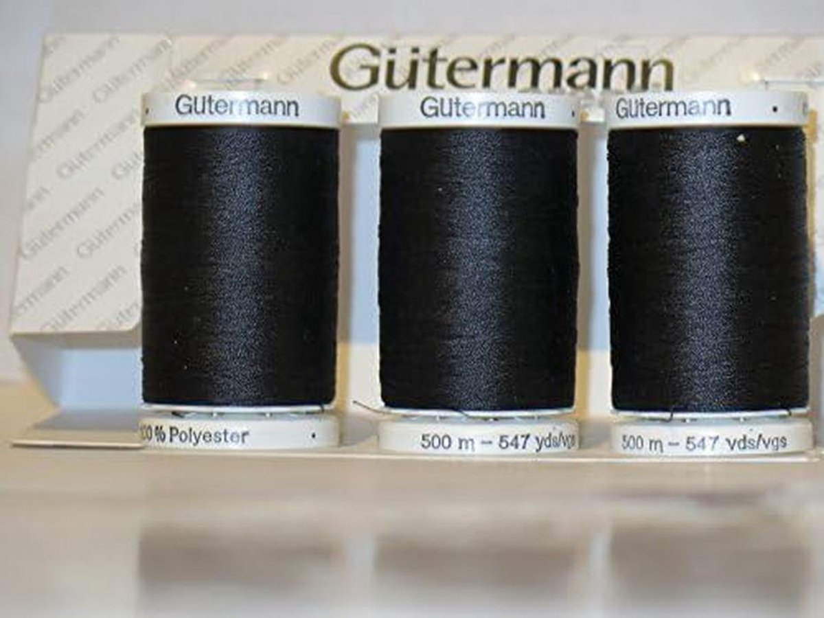 Extra Sterke Universele Naaigaren Set - 3x Zwart - 500+ Meter Per Klos