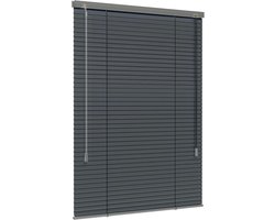 Lichtdichte Aluminium Jaloezie - Verduisterend en Privacybiedend - Montage Zonder Boren - 150x220 cm - Antraciet