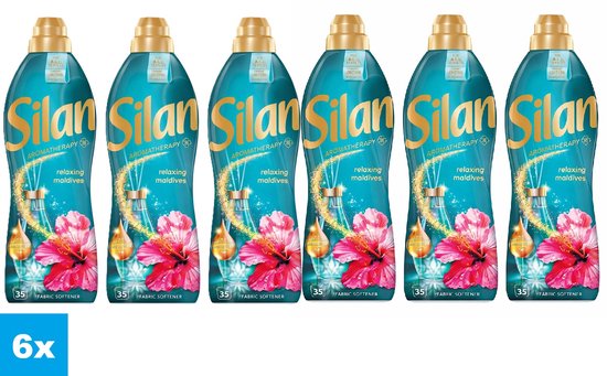 Silan Aromatherapy Relaxing Maldives Wasverzachter – 6 x 770 ml – 210 Wasbeurten – Voordeelverpakking – Langdurige Geur