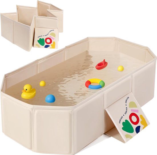 BimbelBoo® Opvouwbaar Baby Bad - 75 x 45 x 25cm - Tot 2 jaar - Beige