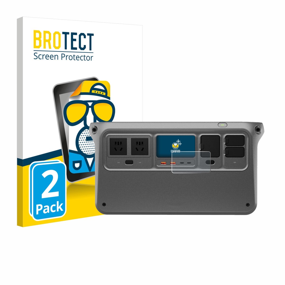 BROTECT - Screenprotector voor DJI Power 1000 V2 - Folie Beschermfolie matte 2 Stuks