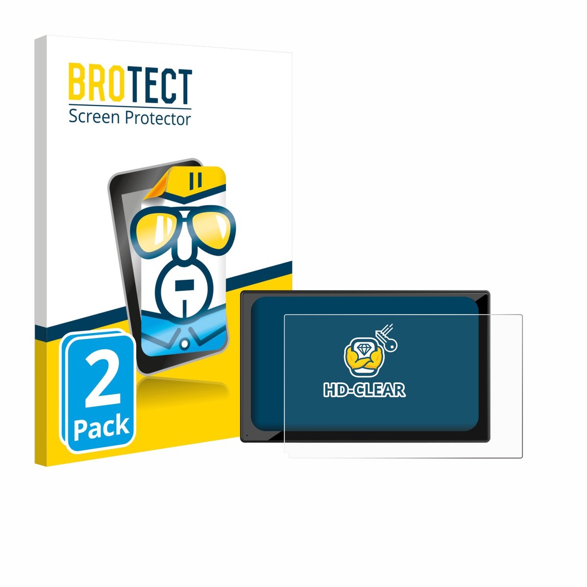 BROTECT - Screenprotector voor Carpuride V9 9" - Folie Beschermfolie transparant 2 Stuks