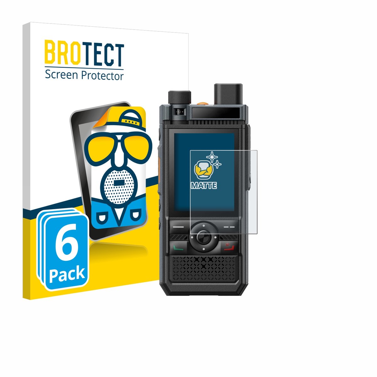 BROTECT - Screenprotector voor Hytera P50 Pro - Folie Beschermfolie matte 6 Stuks
