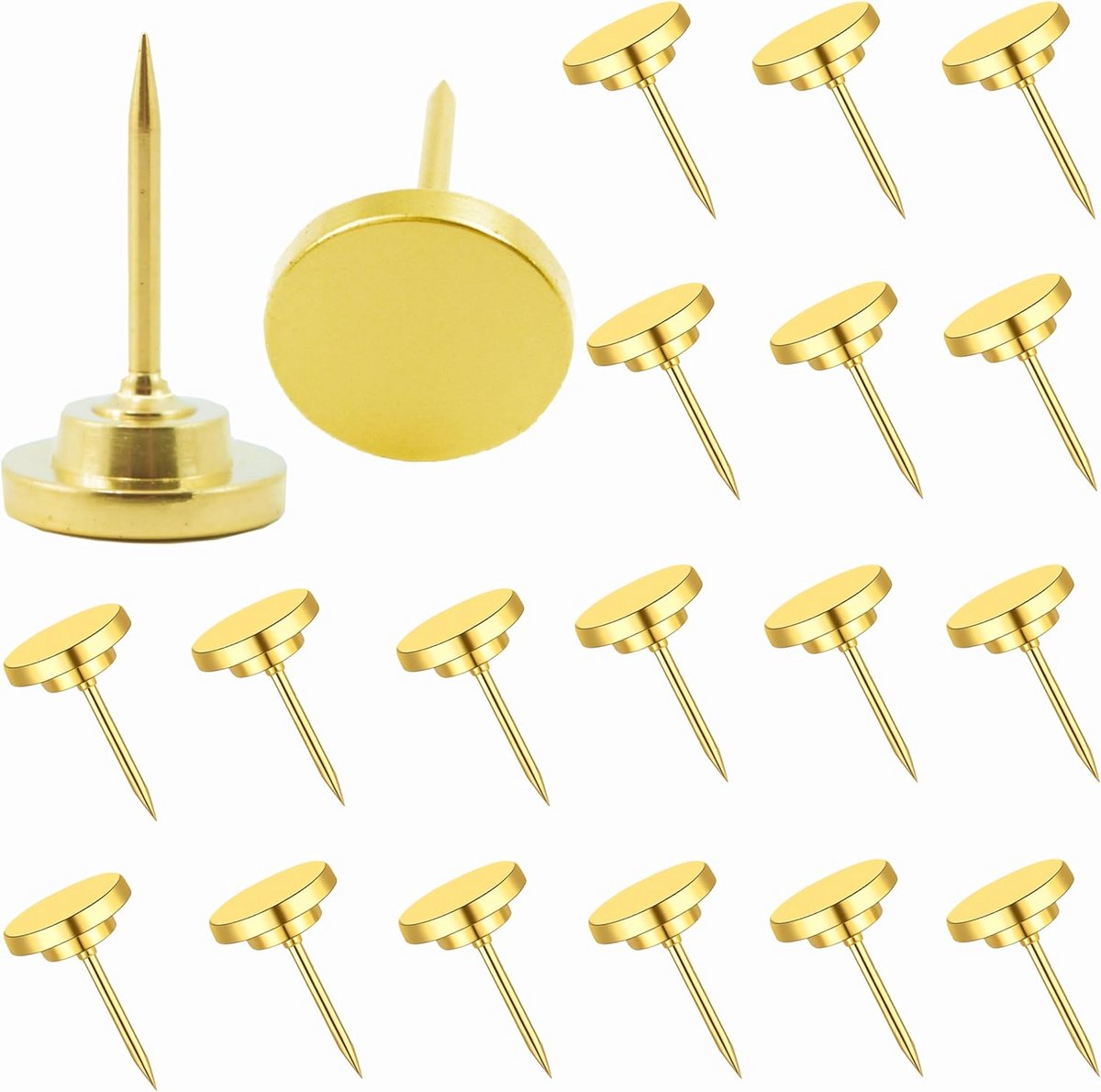 30 Gouden Duimspijkers voor Prikbord - Ideaal voor Kurk, Foto's en Kantoor