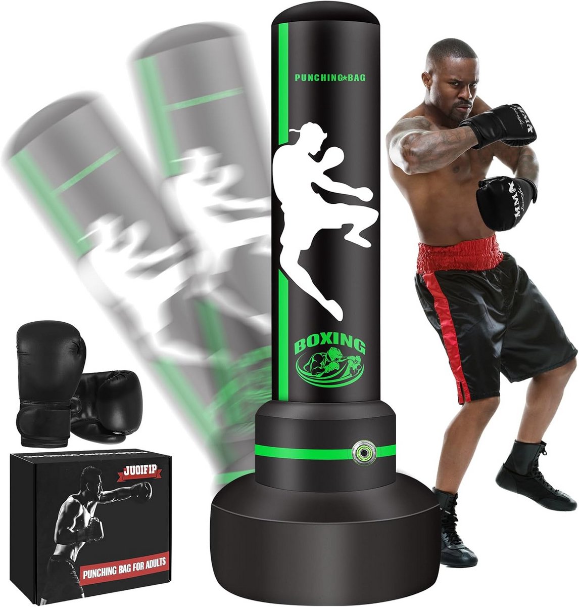 Staande Bokszak voor Volwassenen en Kinderen, Zware Kicksport Tas voor MMA en Fitness