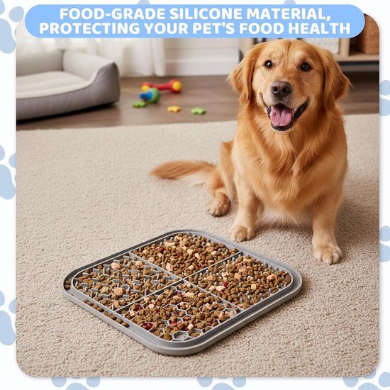 Famanu – Voedermat voor honden - voedselveilige siliconen - met sterke zuignappen - antislip - met spatel - borstel - langzame voederdispenser voor honden - yoghurt