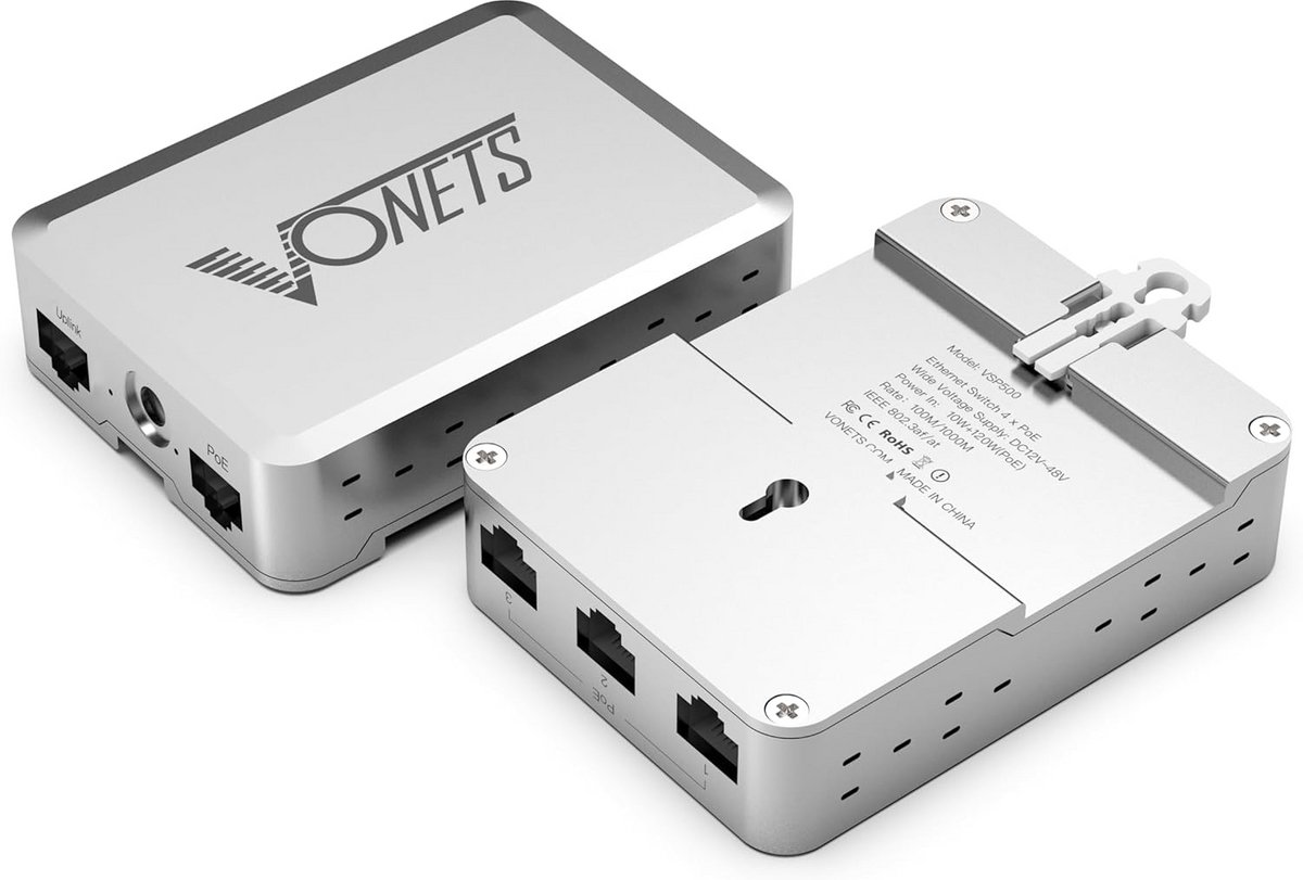 Gigabit PoE Switch met 5 Poorten (4 PoE Out + 1 Uplink) - Plug & Play Netwerk Switch