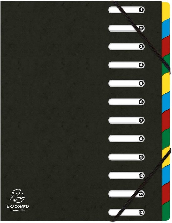 Harmonica Archiefmap met 12 Vakken en Elastiek - Voor A4 Documenten | bol