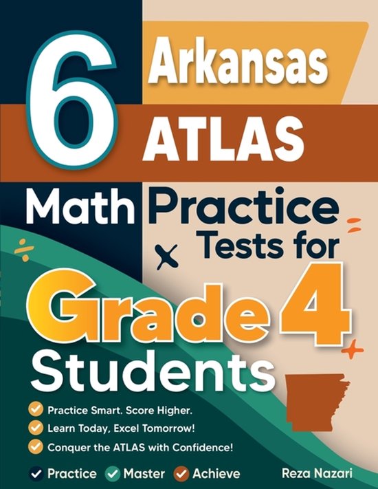 6 Arkansas ATLAS Grade 4 Math Practice Tests - cover