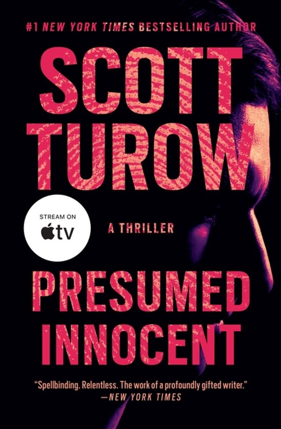 Livre 'Presumed Innocent' par Scott Turow. Thriller, auteur N°1 du New York Times.