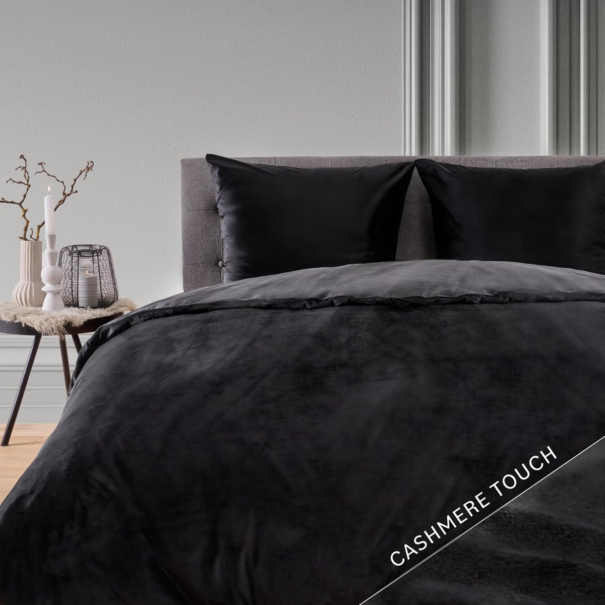 Dekbedovertrek Set 140x200 cm met Kussenslopen 80x80 cm – Kasjmier Touch Microvezel – Extra Zacht & Warm – Oeko-Tex – Taupe – Pauwhome