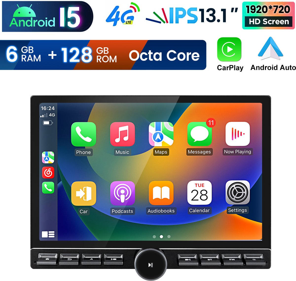 Junsun Android 15 Autoradio Geschikt voor Mercedes Benz Smart Forfour Fortwo 453 (2014-2022), 6GB+128GB, Draadloze CarPlay & Andriod Auto, DAB+, GPS-Navigatie, WIFI, Bluetooth, RDS, FM, SWC, 13,1-inch Touchscreen, 4G-LTE, DSP, Octa-core processor