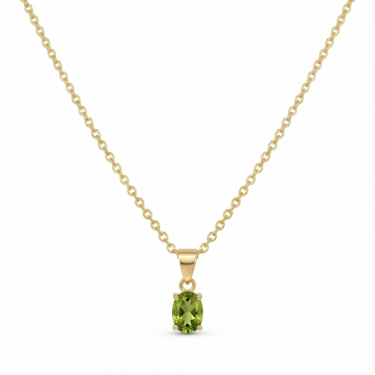 Petit Comité - Ketting Dames Vintage Geboortesteen Peridoot Augustus (Goud) - Cadeau Dames