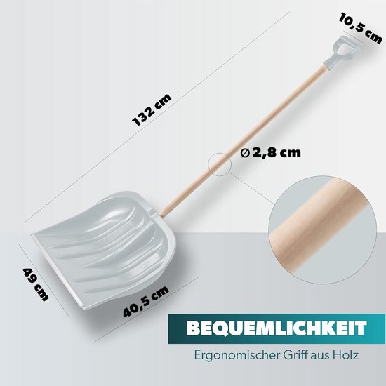 Kadax Professionele Sneeuwschop, 53 X 135 Cm Sneeuwr Met Antislipgreep Sneeuwschuiver Met Kunststof Blad En Aluminium Rand Sneeuwschuif Rood 764223635