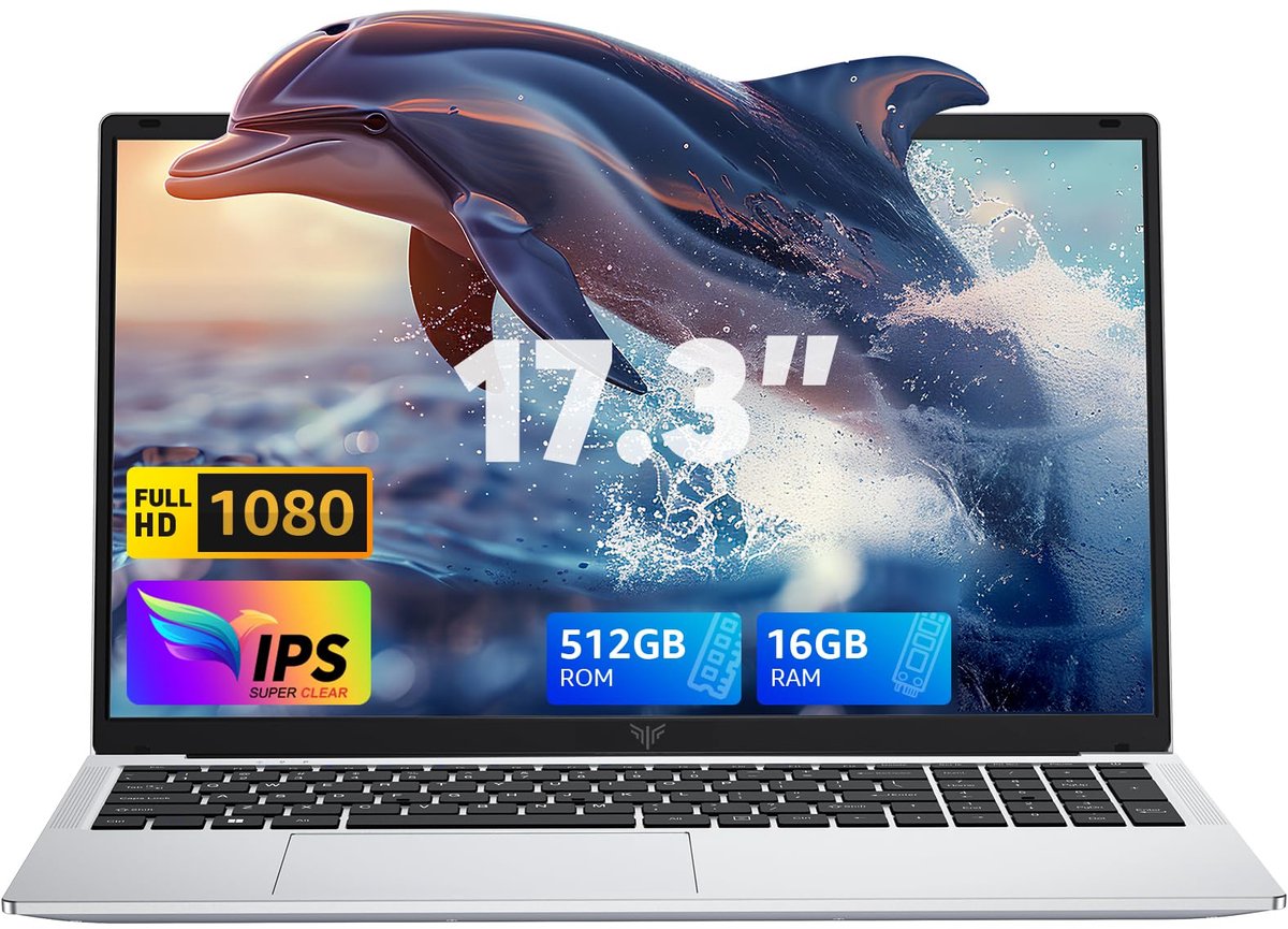 ACEMAGIC AX17Pro 17.3 Zoll FHD Laptop - Ryzen 4300U Processor tot 3.7GHz (Beat N-95) - 16GB DDR4 512GB SSD - WiFi 5 - BT5.0 - Grijs — afbeelding 1