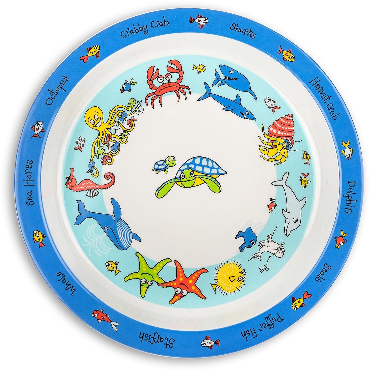 Oceaan Dieren kinder melamine bord - Tyrrell Katz