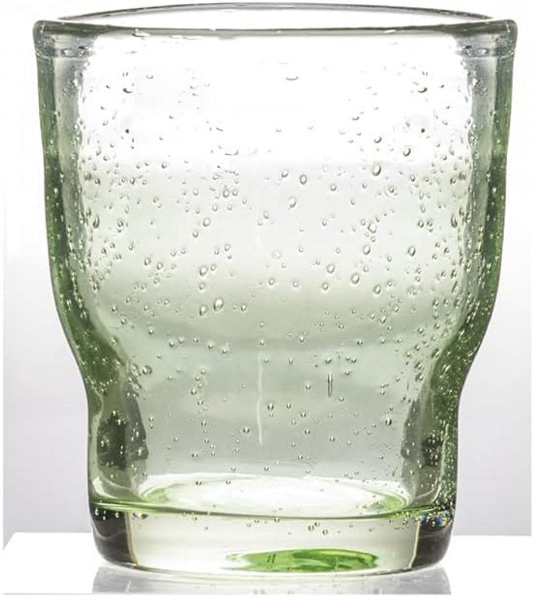 Set van 6 Waterglazen 325 ml - Glas met Uniek Bubble Effect - Cactus Groen