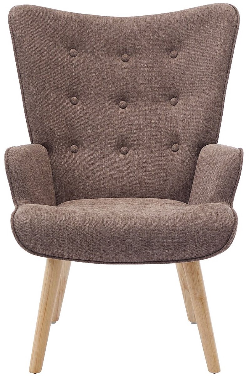 Vente-unique Fauteuil van taupegrijs stof VATELY