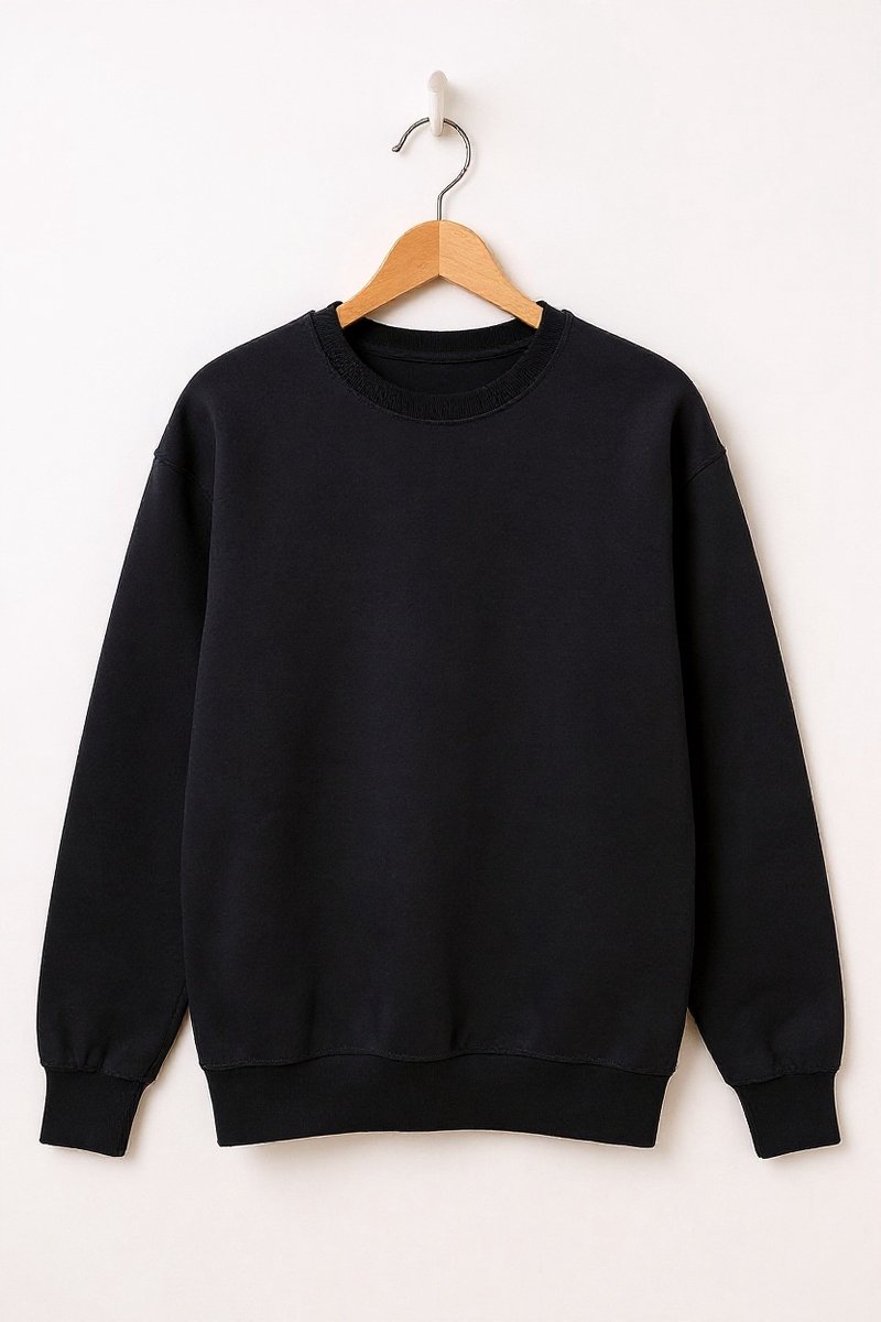 Retro Oversized Zwarte Sweater Unisex