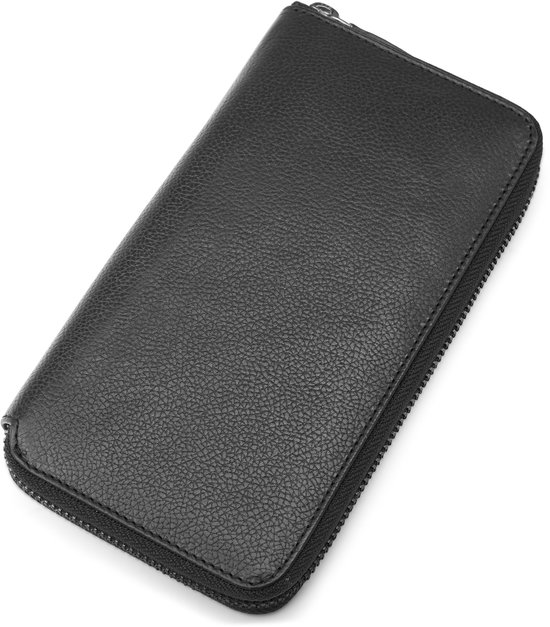 Portefeuille en cuir noir avec blocage RFID Lauri