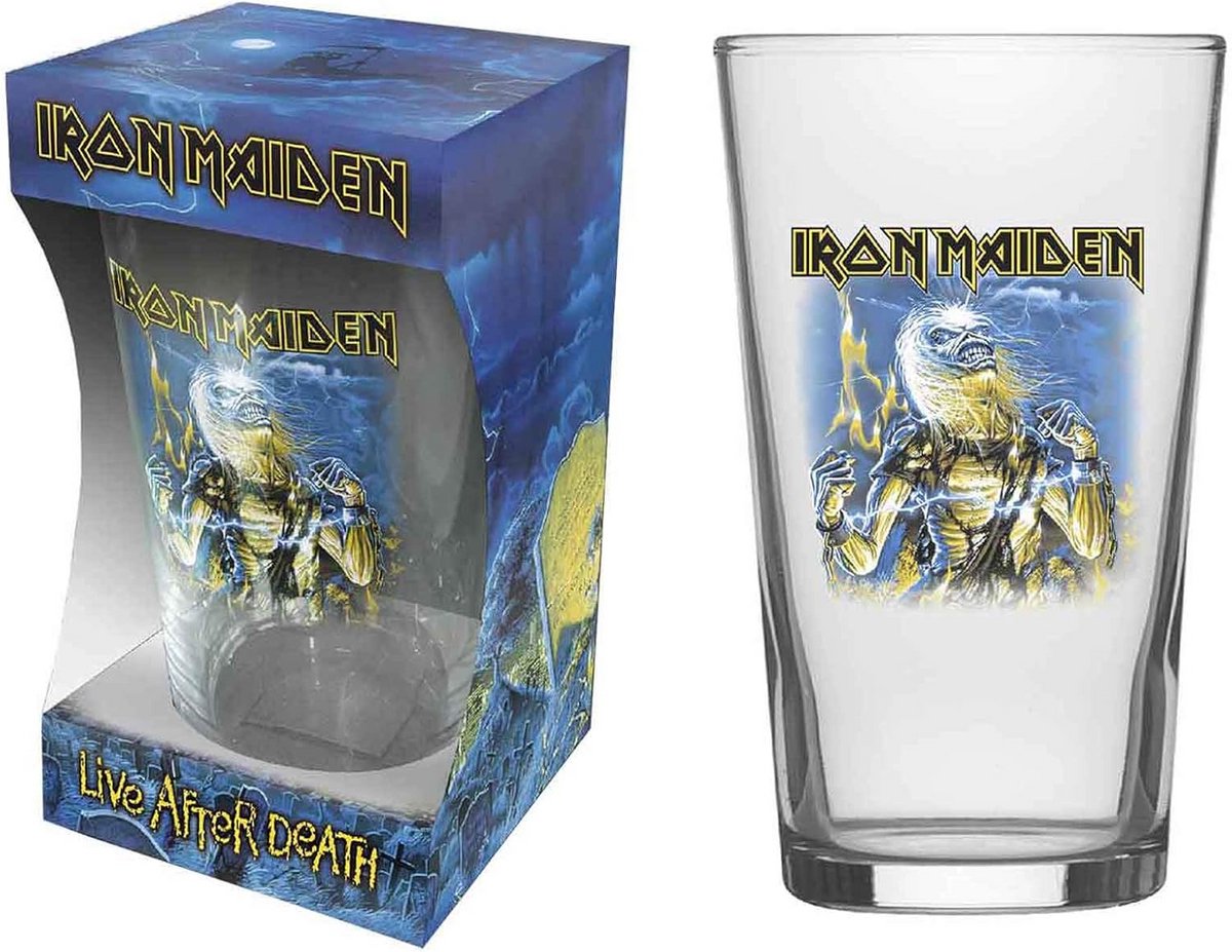 Officieel Bierglas met Live After Death Bandlogo - Groot Volume