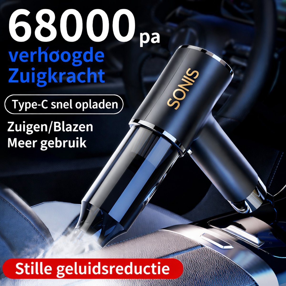 SoNis Mini Draadloze Kruimeldief met HEPA-Filter - afbeelding 3