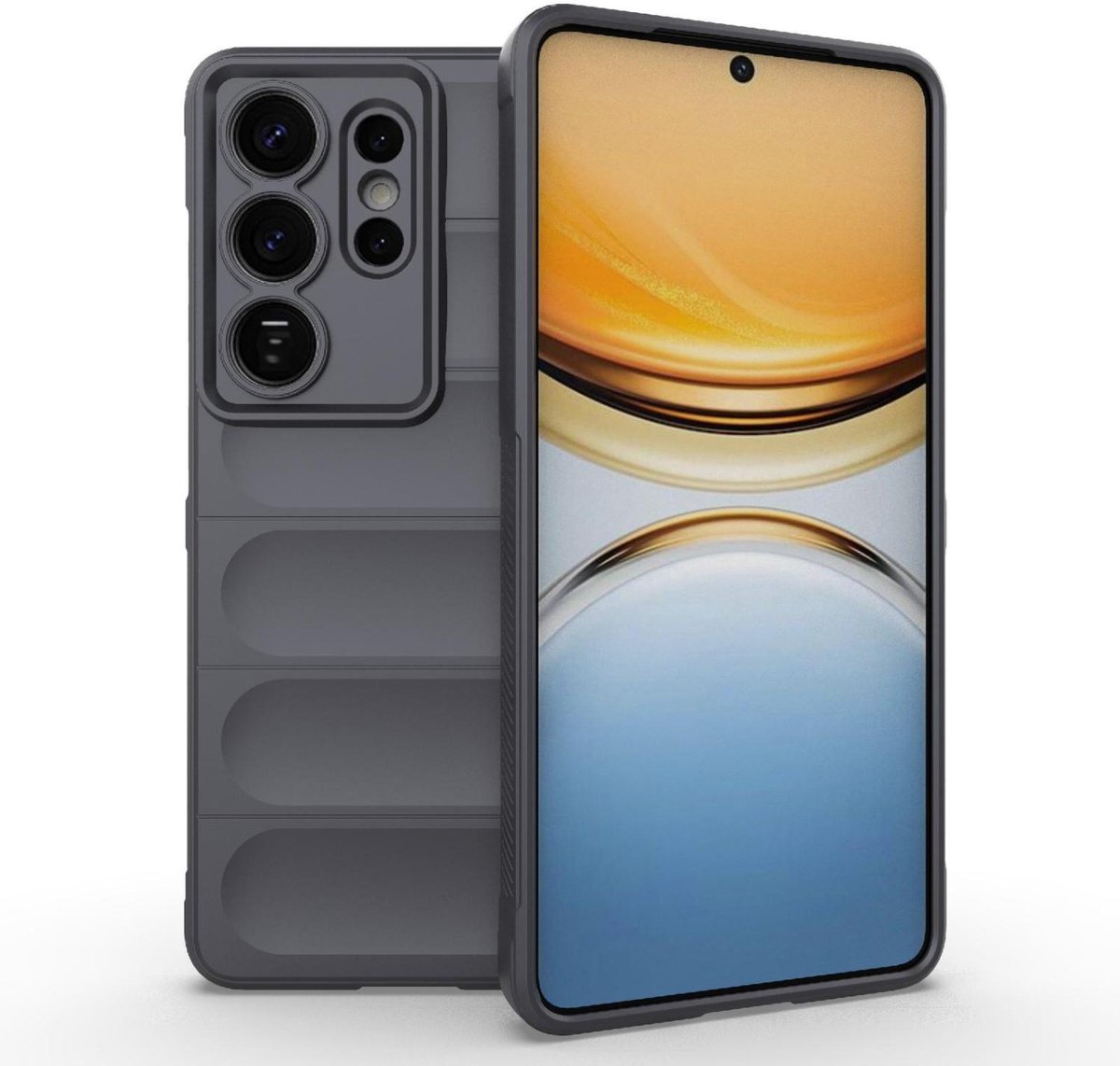 Mobigear Hoesje geschikt voor Samsung Galaxy S26 Ultra Telefoonhoesje Flexibel TPU | Mobigear Bumpy Backcover | Galaxy S26 Ultra Case | Back Cover - Grijs