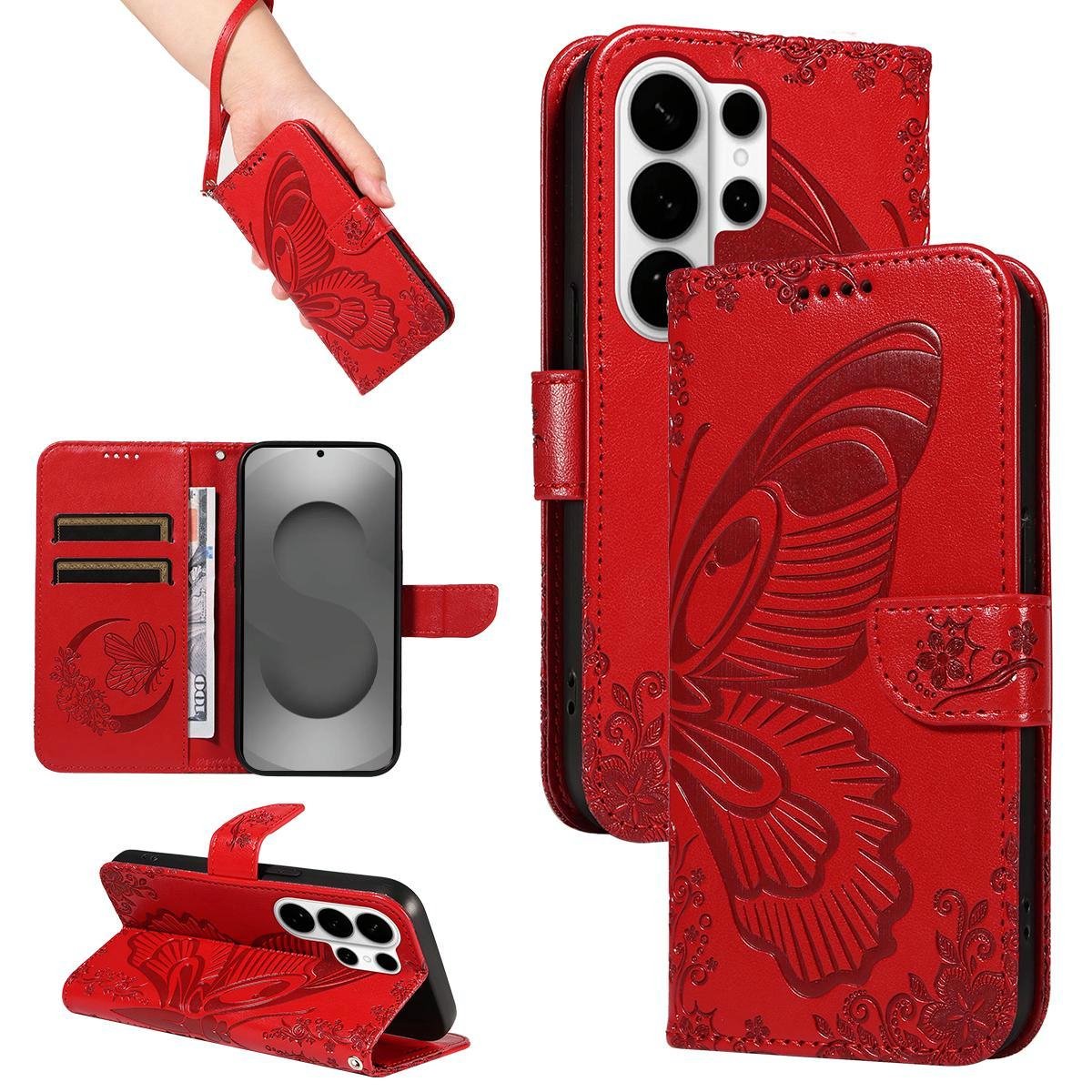 Mobigear Telefoonhoesje geschikt voor Samsung Galaxy S26 Ultra Hoesje | Mobigear Butterfly Bookcase Portemonnee | Pasjeshouder voor 2 Pasjes | Telefoonhoesje voor Pinpas / OV Kaart / Rijbewijs - Rood