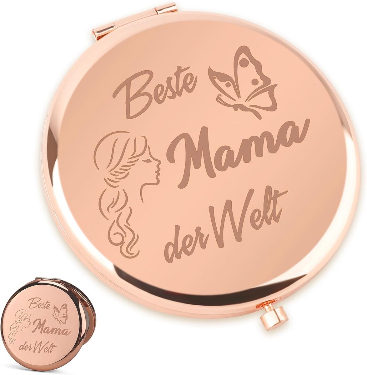 Oplaadbare Compacte Make-up Spiegel met Verlichting - Ideaal Cadeau voor Vrouwen