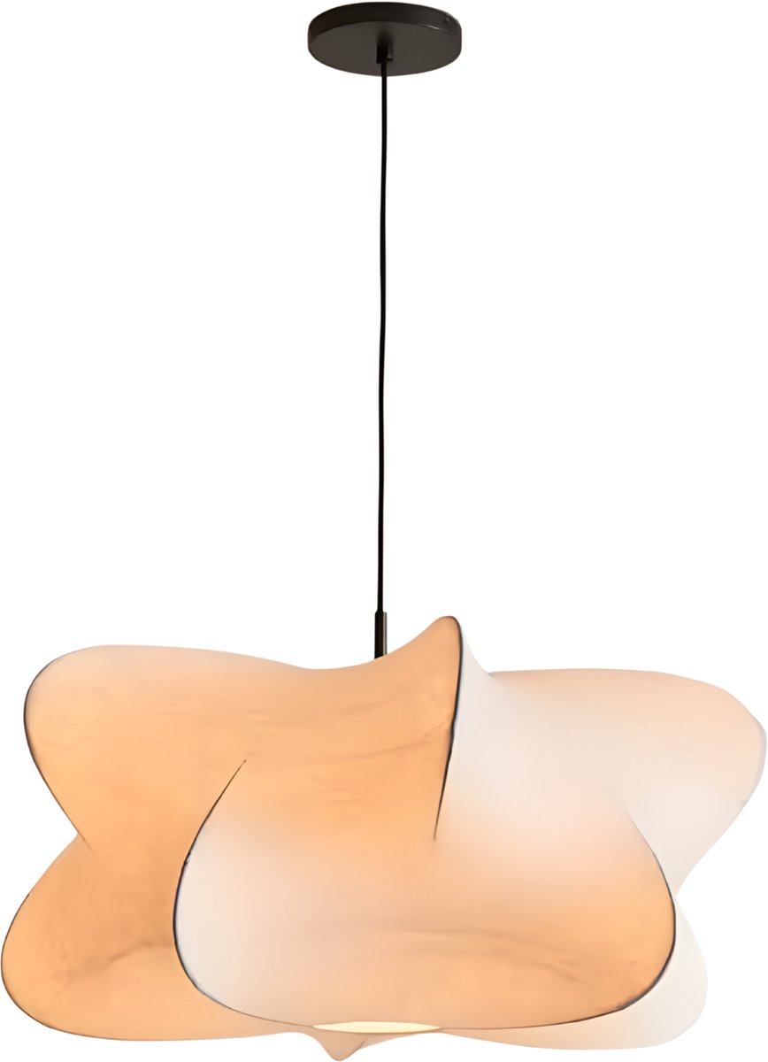 Hanglamp – met Speciaal Gevormde Zijde Lichten – Voor Woonkamer, Eetkamer & Bureau - Wit - 40cm