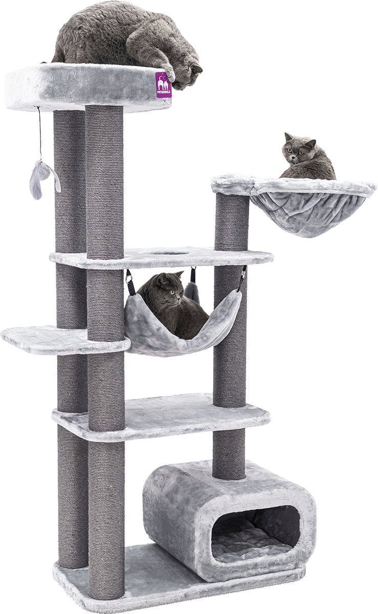 Petrebels Interstate 178 Krabpaal - Grijs - Design Krabmeubel - 12 cm Dikke Stammen