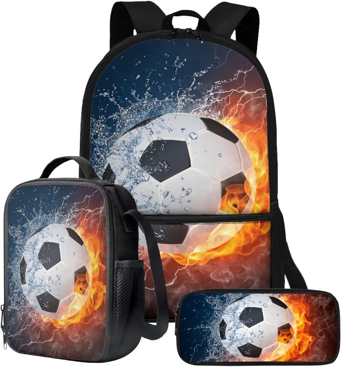 Complete Schooltas Set Jongens - Rugzak, Lunchtas en Pennenhouder - 3 Delig