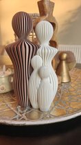 Familiebeeldje 21 cm – Metallic Brons & Wit – Modern Gezin Decoratie