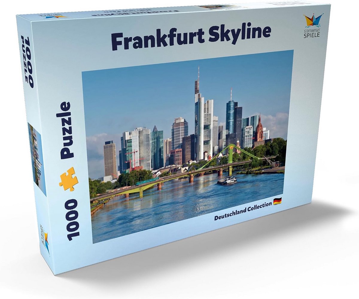 Puzzel 1000 Stukjes Stadsgezicht Frankfurt Panoramisch Uitzicht