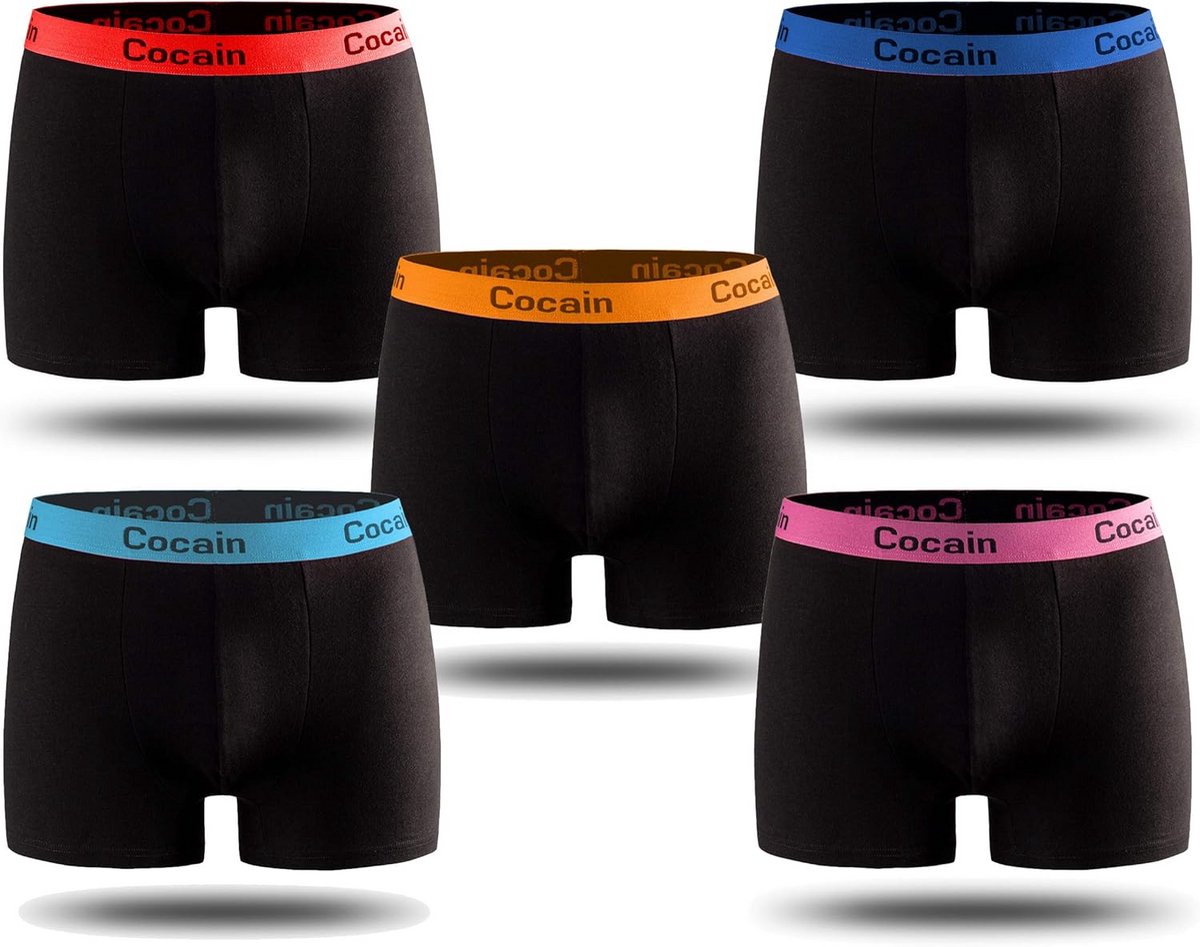 5-Pack Heren Boxershorts Katoenmix met Elastische Tailleband in Diverse Kleuren