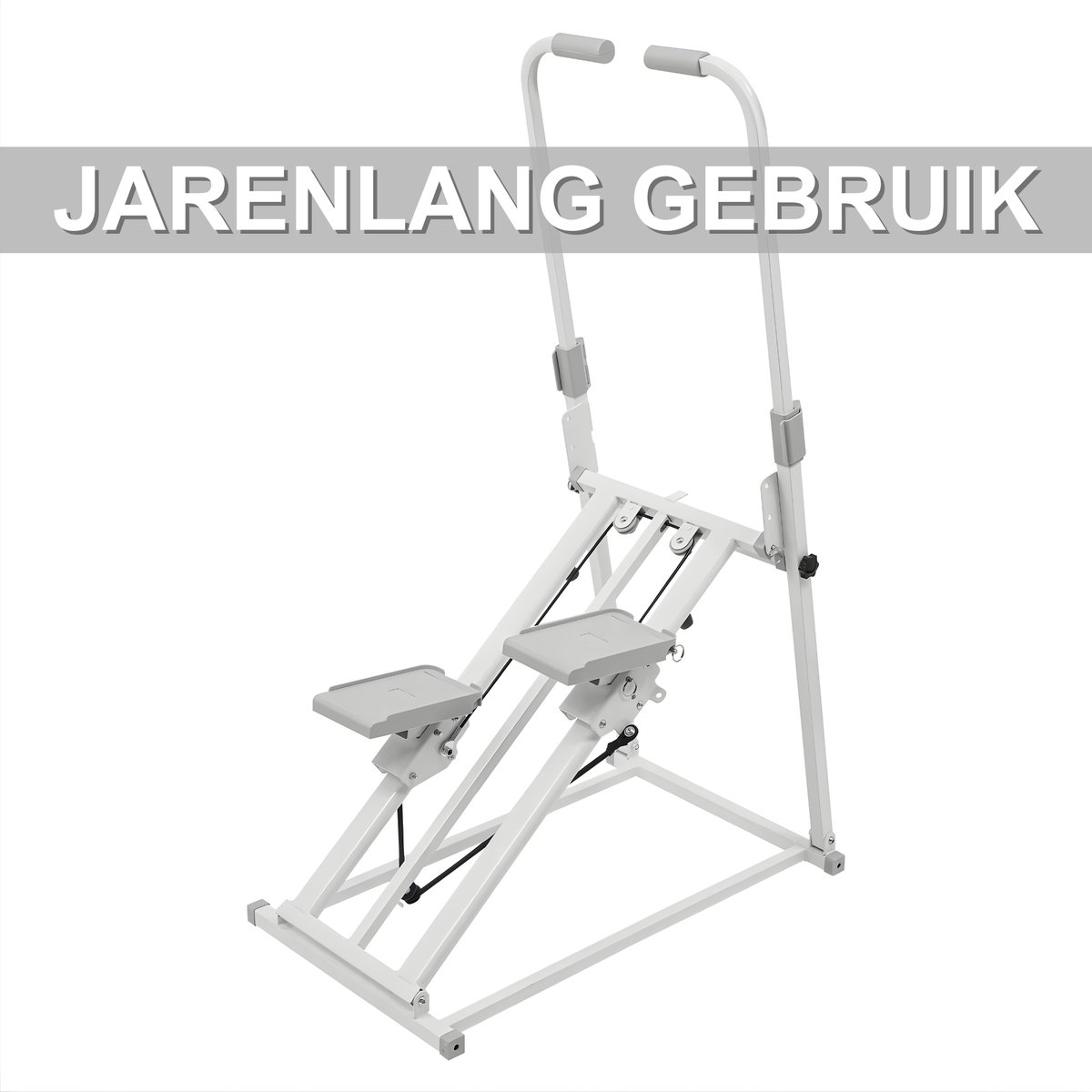 Trapklimmachine – Trapmachine - Trapklimmer - Voor Thuisgym & Beentraining – Verstelbaar & Multifunctioneel – Wit