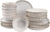 Costa Nova - Serviesset - Mallorca - 6 persoons - Créme - Stoneware - Bordenset - 24-delig