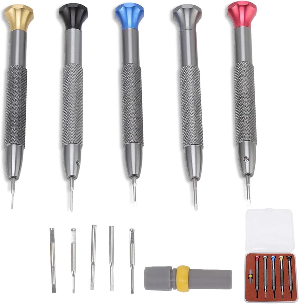 5pcs precisie horloge carbon staal schroevendraaier set - horlogemakers gereedschap - horloge schroevendraaier - brillen reparatie schroevendraaier set