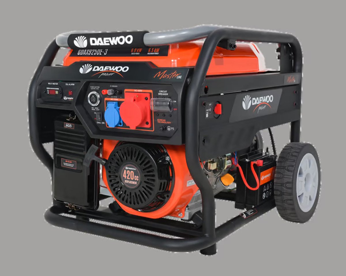 Daewoo GDAX9250E Benzine Generator 6,5 kW – Krachtig Aggregaat