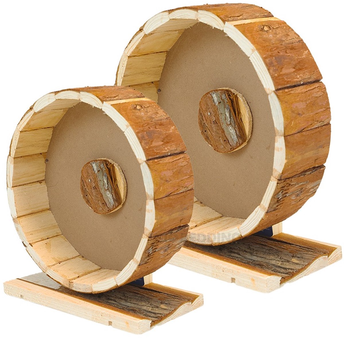 BioBedding – Houten Renrad Ø 29 cm voor Knaagdieren – Stil Loopwiel met Gesloten Loopvlak – Ø 29 cm – Natuurlijk Hout – Vrijstaand & Veilig – Geschikt voor Goudhamsters en Degoes en Chinchilla's
