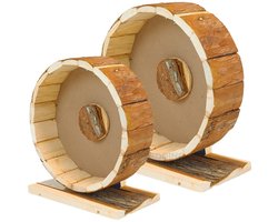 BioBedding – Houten Renrad Ø 29 cm voor Knaagdieren – Stil Loopwiel met Gesloten Loopvlak – Ø 29 cm – Natuurlijk Hout – Vrijstaand & Veilig – Geschikt voor Goudhamsters en Degoes en Chinchilla's