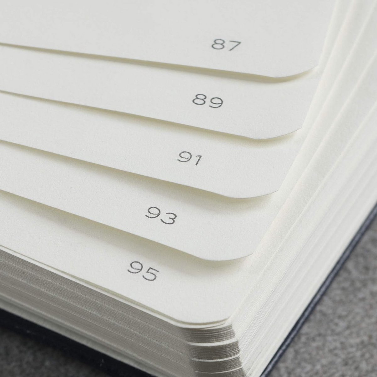 Groot Notitieboek A4 Linnen Kaft Geruit Zwart Met Elastiek en Index