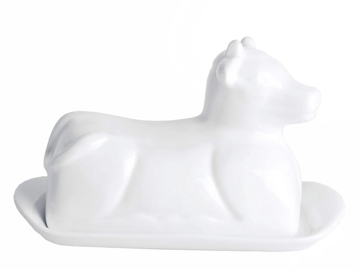 Cookinglife Botervloot Koe Wit 20 x 12 cm – Porselein Met Charmant Speels Motief – Staat Mooi Op Je Tafel