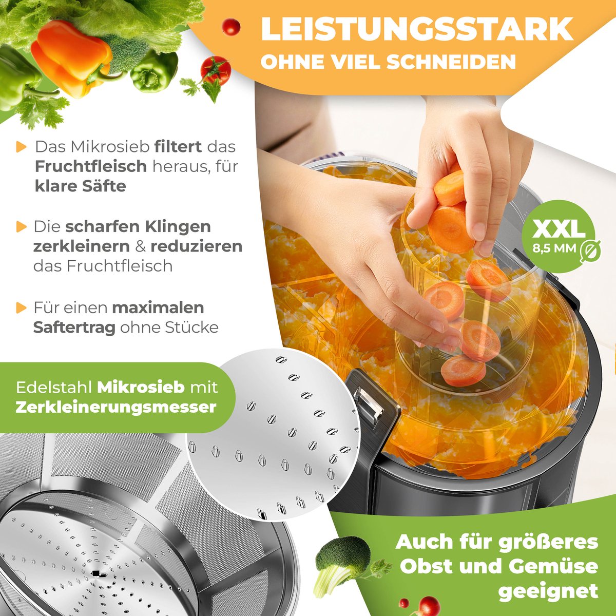 KESSER Slowjuicer - Sapcentrifuge 1100W thumbnail 3