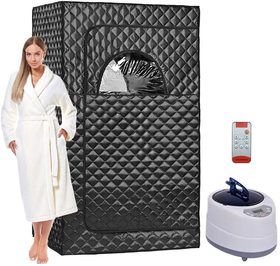 Norvia Draagbare stoomsauna - Mobiele Sauna - Stoomcabine - 1000W - Full body - 2 liter - 9 standen - Stoomgenerator - Home spa