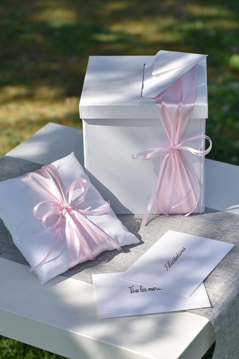 Decoratieve Witte Spaarpot of Donatiebus voor Feest – 20x20x20 cm