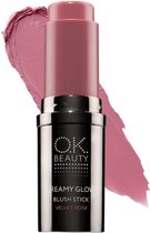Blush stick - Blusher - Cream blush - Zachte finish - Langshoudend - Natuurlijke glow - Verzorgend - Kleur Velvet Rose - Wangen - Lippen - Ogen - OK Beauty