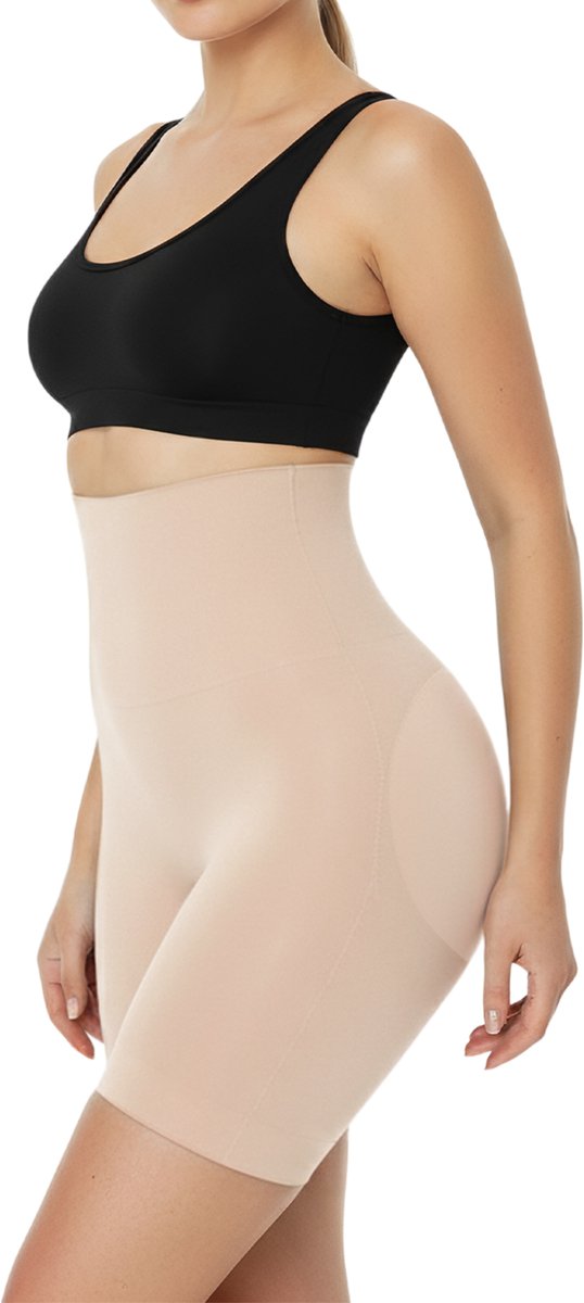 Shapetape High waist naadloos broekje met vulling - Beige - Corrigerend broekje - Billen lift broekje - Shapewear - broekje onder jurk - Corrigerend ondergoed - Shaping broek naadloos - dames ondergoed - tegen hip dips - tummy control - Shapetape